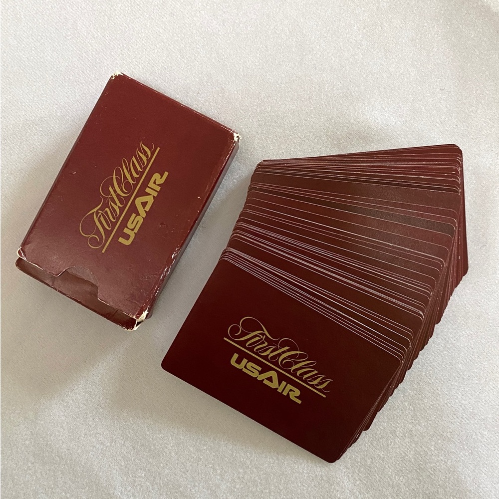 USAirways Playing Cards USAir First Class Vintage boxed Collectible Games Rare!